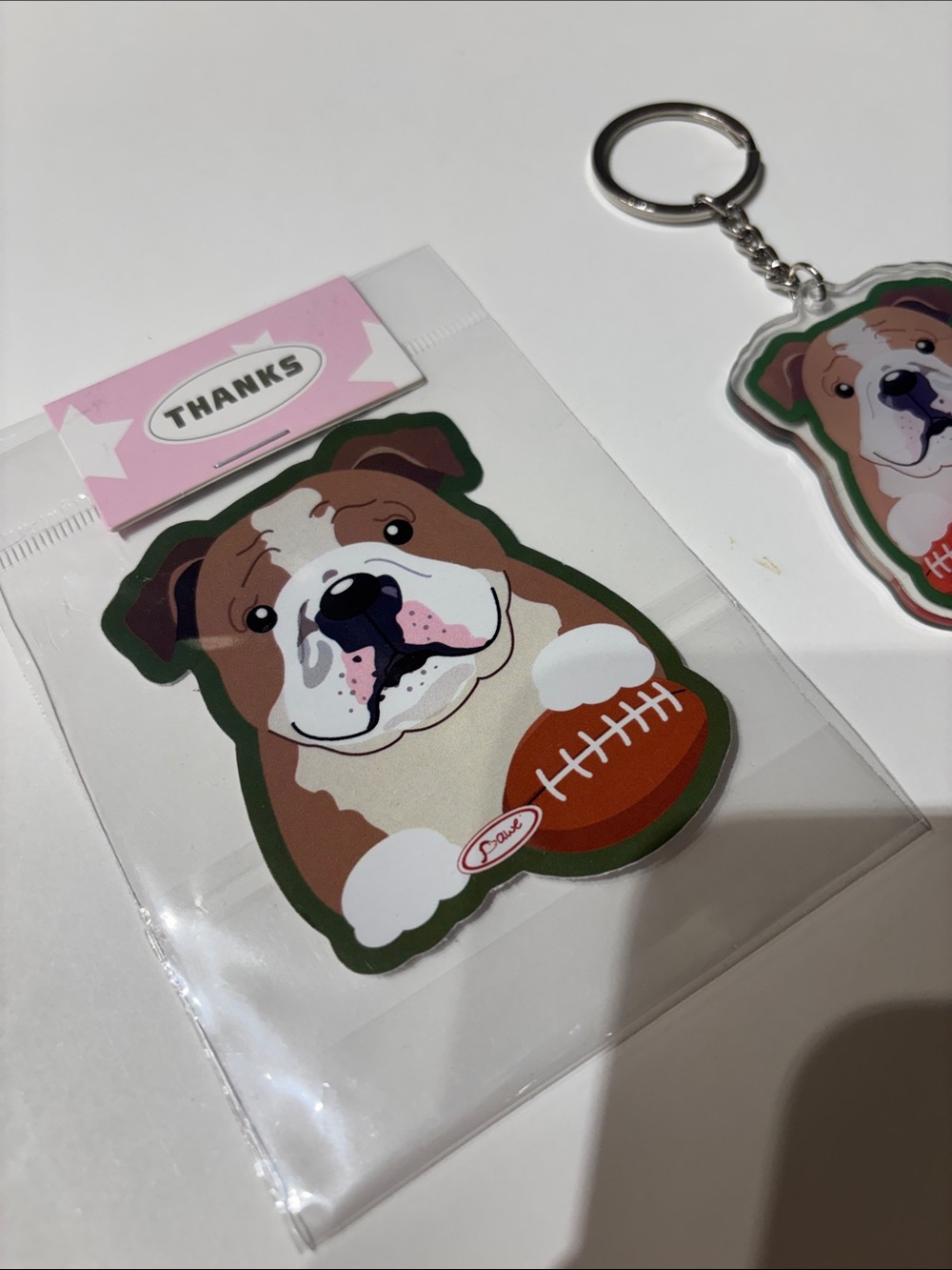 Bulldog Keychain and Sticker Set - Picture 3 of 8